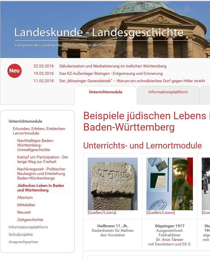 Beispiele jüdischen Lebens in Baden-Württemberg 