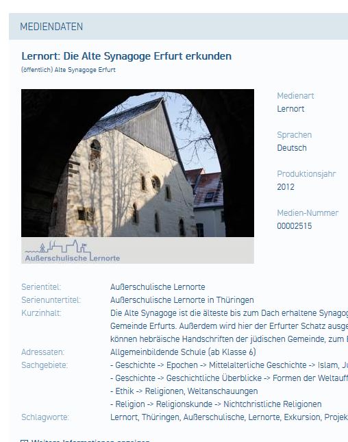 Lernort. Die Alte Synagoge Erfurt erkunden